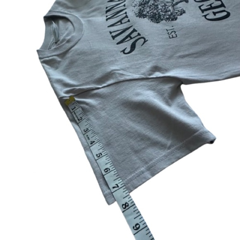 Port & Company Sm Gray Short Sleeve Cotton Savannah Georgia Graphic Tee Shirt - Picture 7 of 10